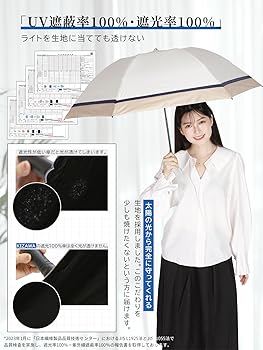 Amazon | KIZAWA 日傘 uvカット 100 遮光 折り畳み 軽量 逆折り